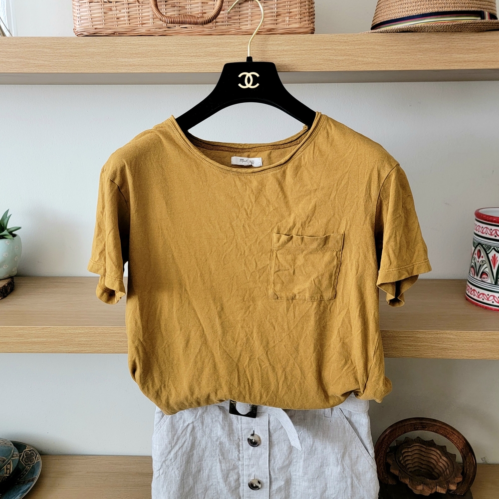 Madewell Mustard Relaxed Short Sleeve Cotton Tee
